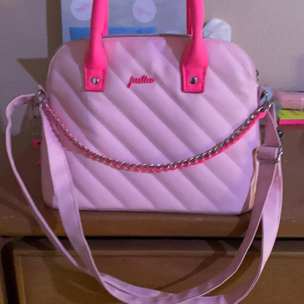 Justice hot pink bag